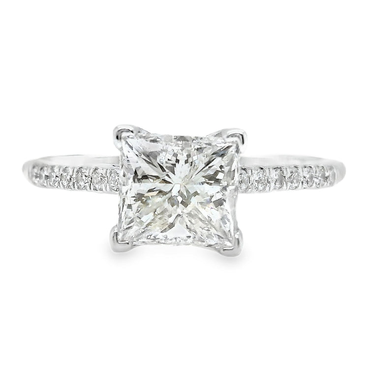 1.84TCW Princess Cut Dainty Band Diamond Ring