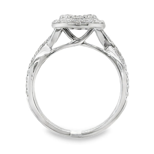 Cluster Halo Diamond Ring