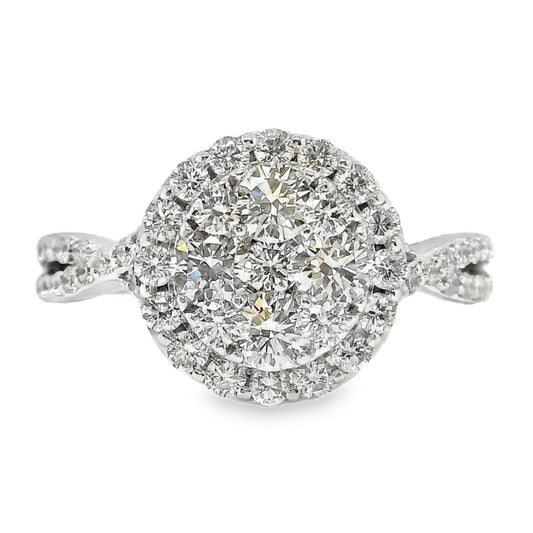 Cluster Halo Diamond Ring