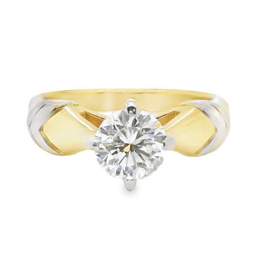 .75CT Two Tone Diamond Solitaire Ring