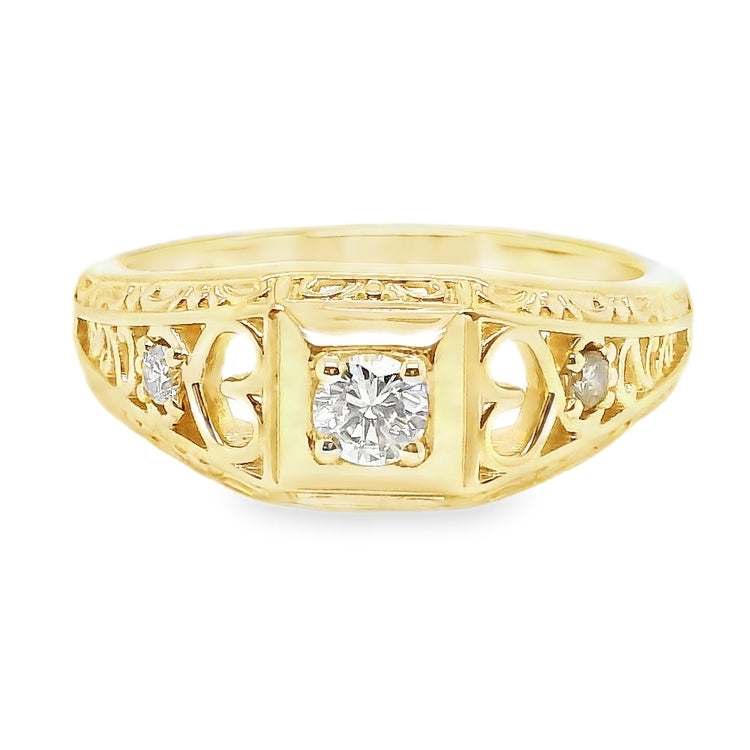 Filigree Diamond Ring