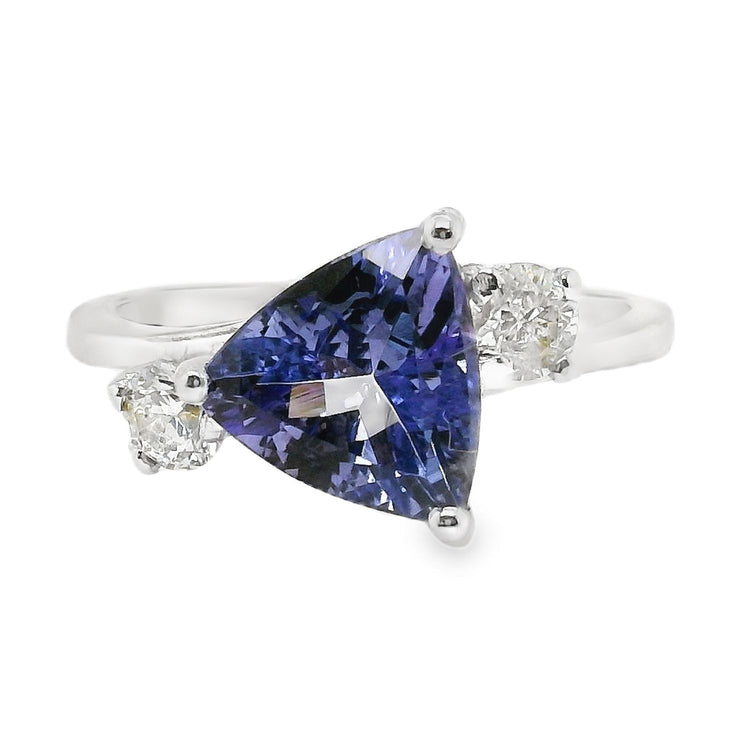 Trillion Tanzanite & Diamond Ring