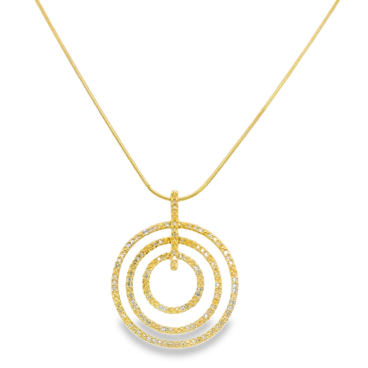 Triple Circle Diamond Necklace