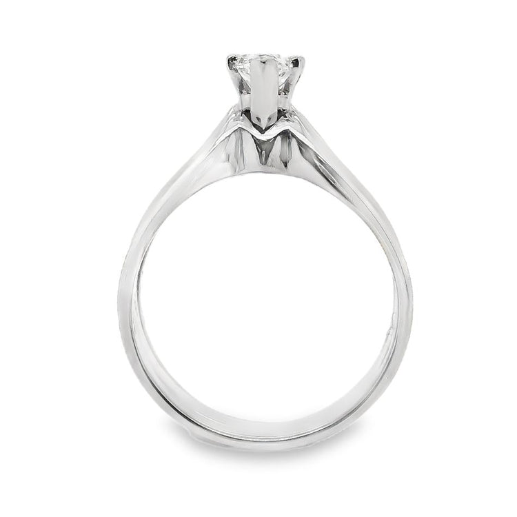 Two Tone Wide Marquise Solitaire Ring