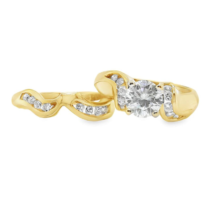 Diamond Twist Wedding Set