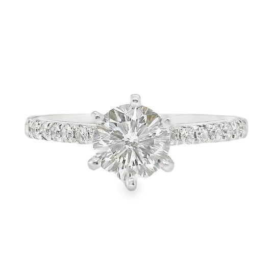 1.21TCW Fancy Round Brilliant Cut Diamond Ring