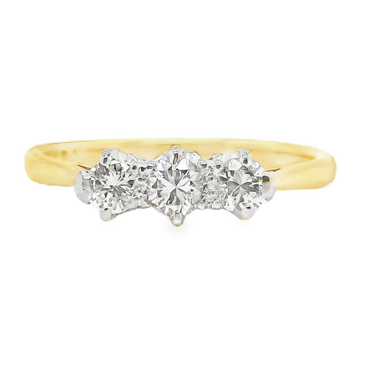 Gold & Platinum Three Stone Diamond Ring