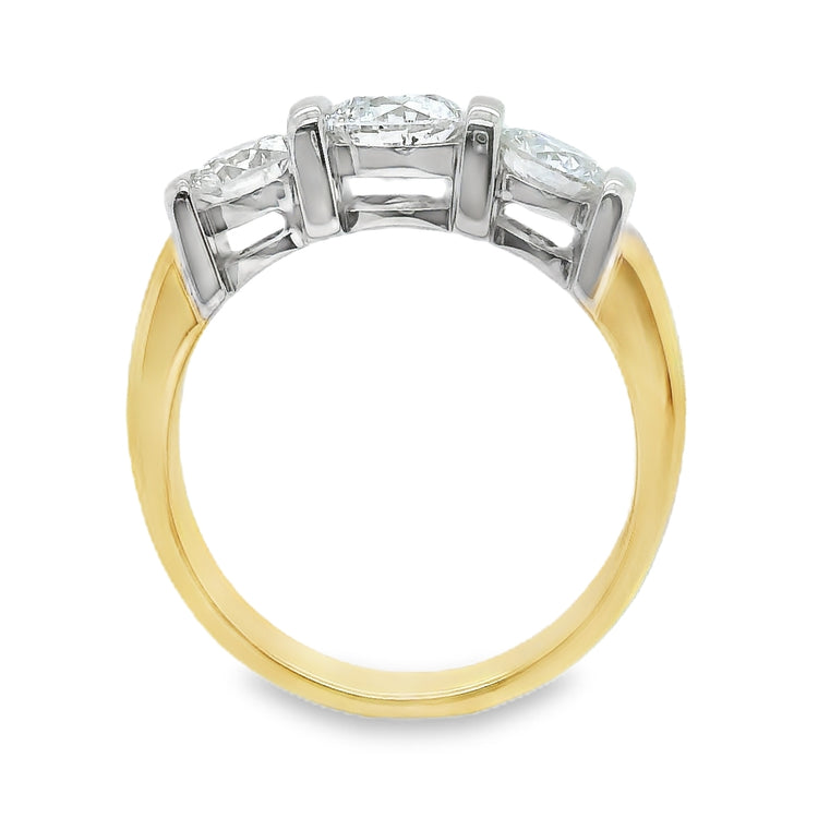 Channel Set Three Stone Diamond Ring