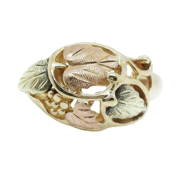 Tri Gold Grape Leaves Ring