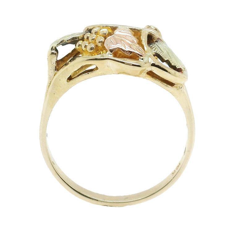 Tri Gold Grape Leaves Ring