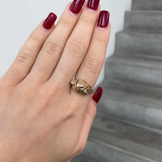 Tri Gold Grape Leaves Ring