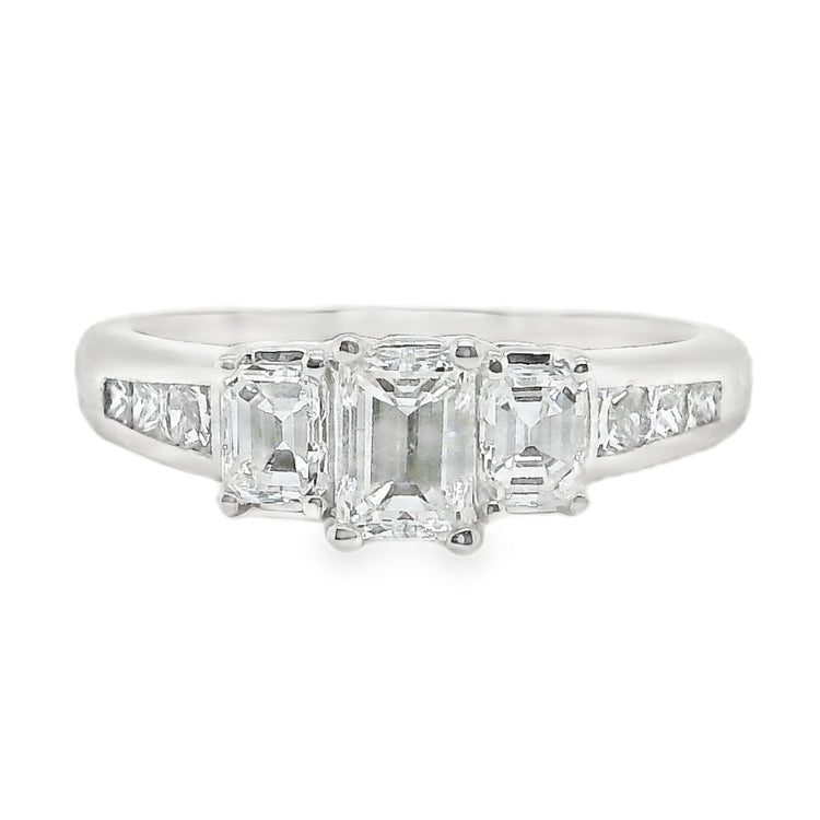 Triple Emerald Cut Diamond Ring