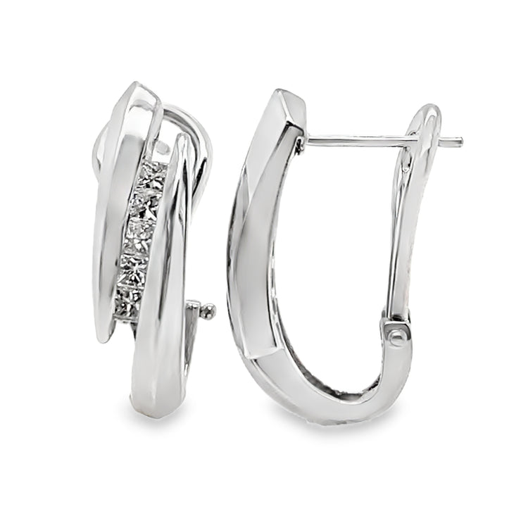 Princess Cut Bypass Diamond Earrings