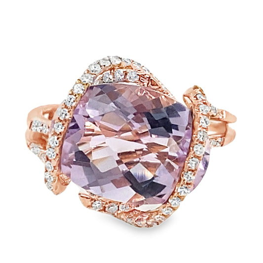 Delicate Amethyst & Diamond Ring by EFFY