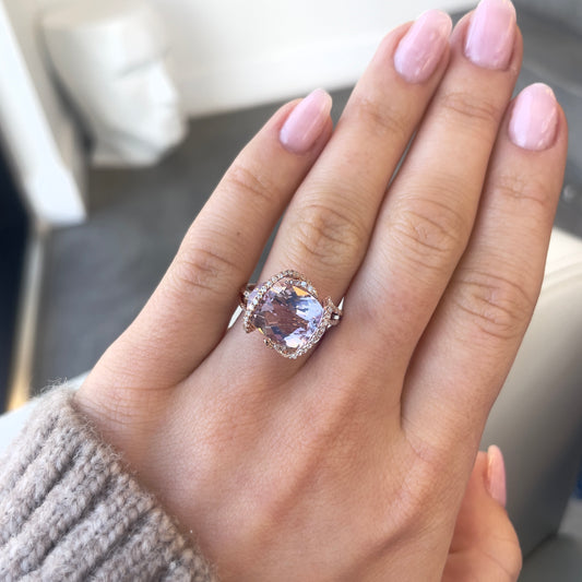 Delicate Amethyst & Diamond Ring by EFFY