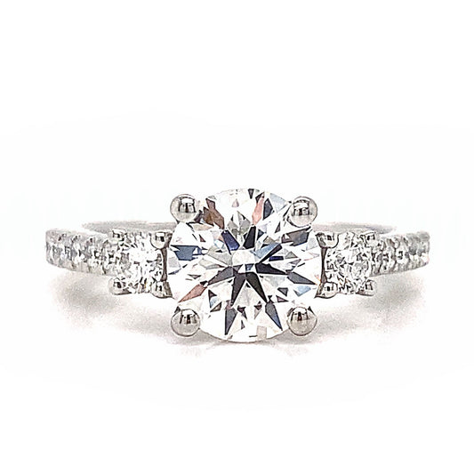 1.66TCW Three Stone Diamond Ring